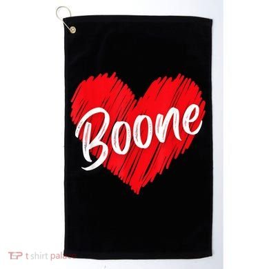 I Love Boone Heart Personalized Name Boone Golf Towel