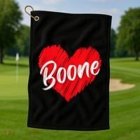 I Love Boone Heart Personalized Name Boone Golf Towel thumb 1
