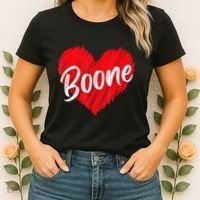 I Love Boone Heart Personalized Name Boone Women's T-Shirt thumb 2