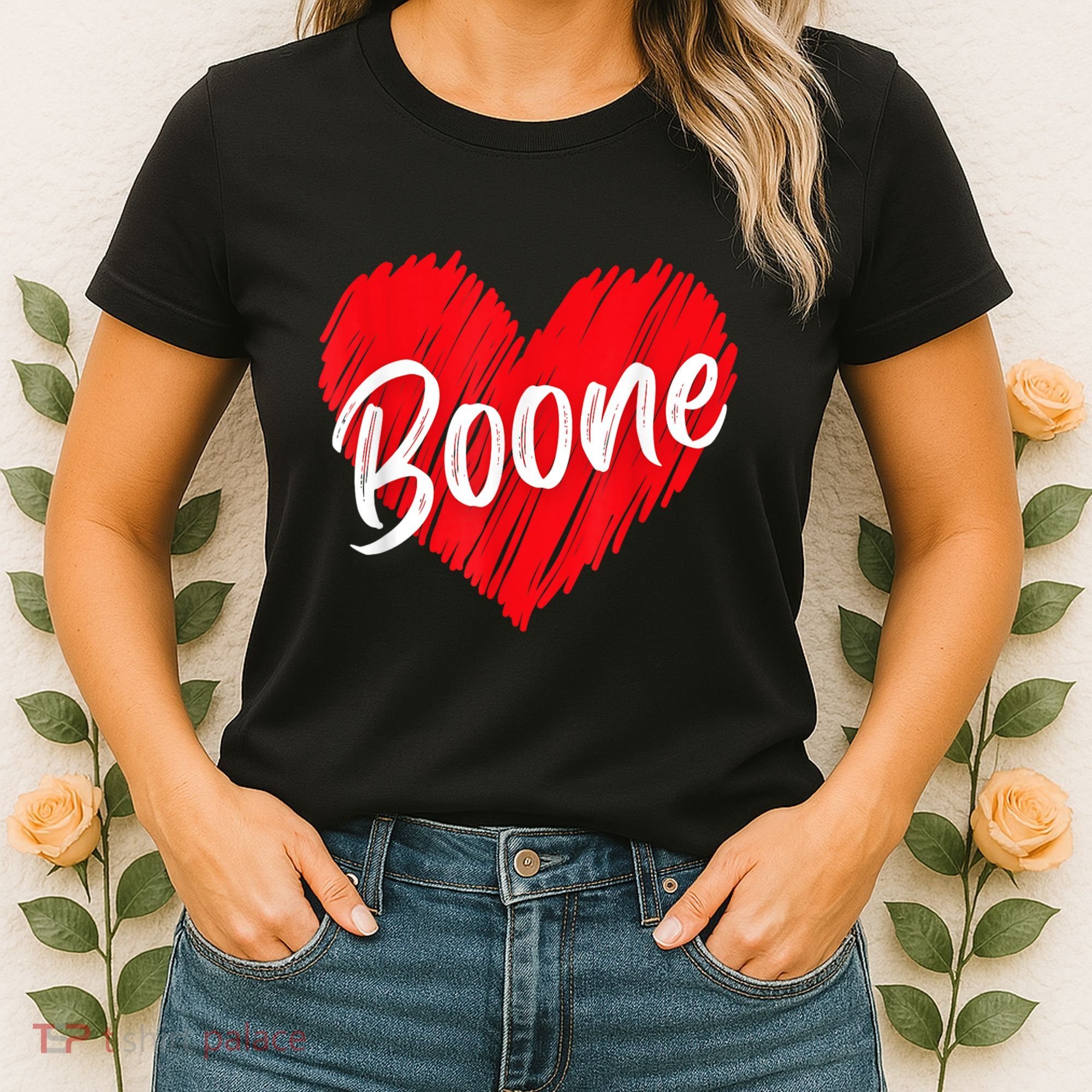 I Love Boone Heart Personalized Name Boone Women's T-Shirt
