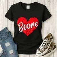 I Love Boone Heart Personalized Name Boone Women's T-Shirt thumb 3