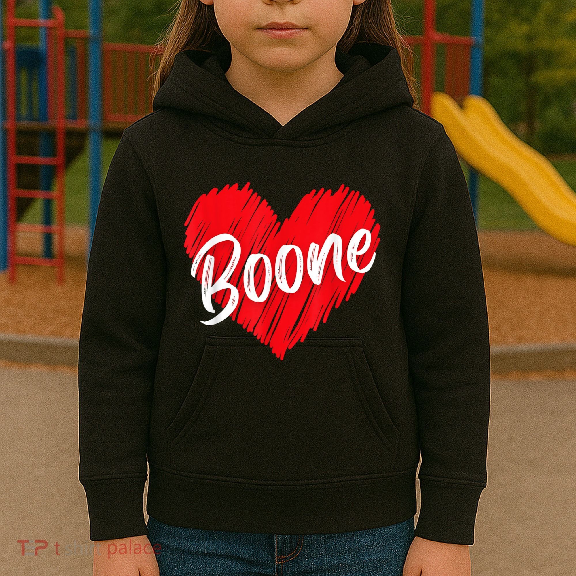 I Love Boone Heart Personalized Name Boone Kids Hoodie