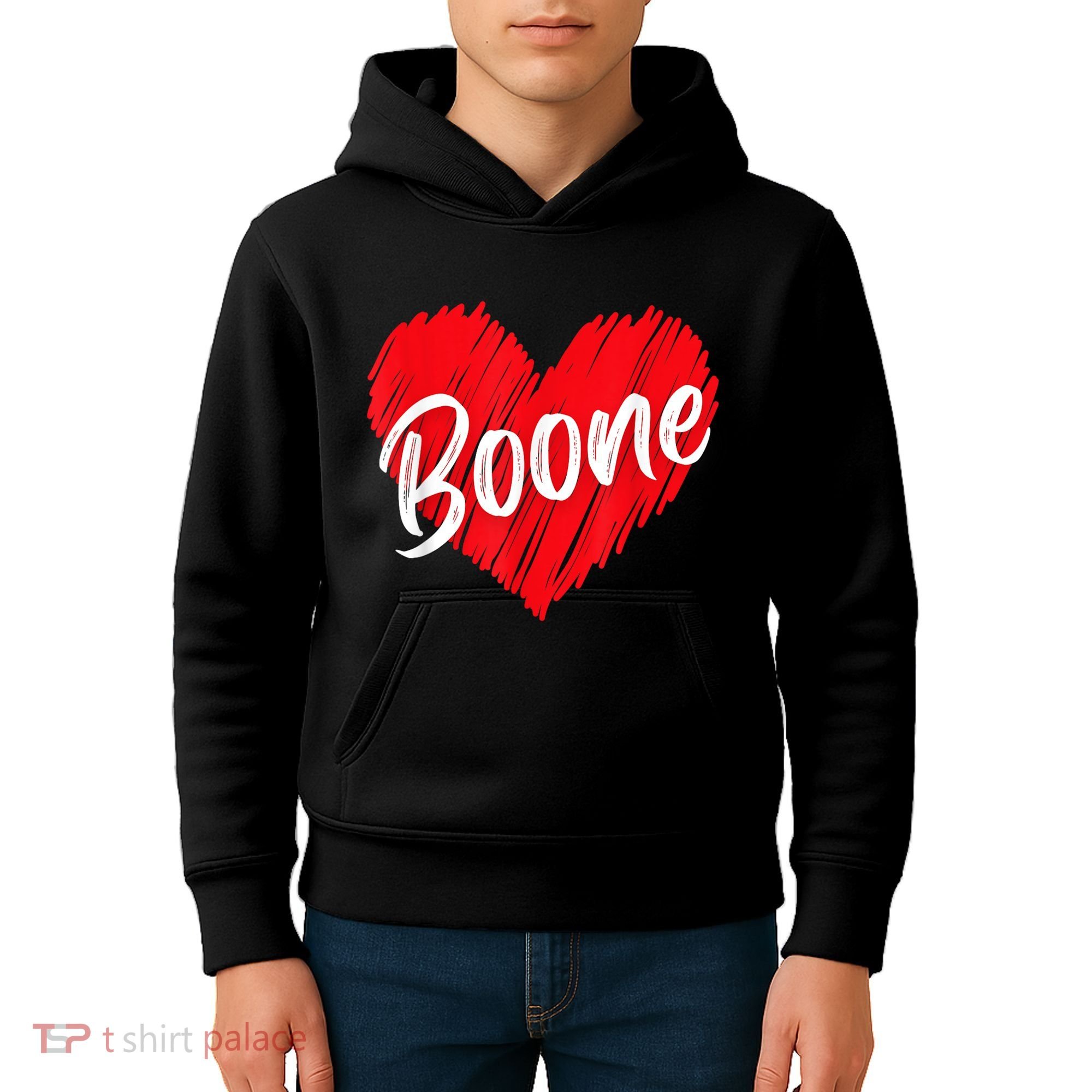 I Love Boone Heart Personalized Name Boone Kids Hoodie