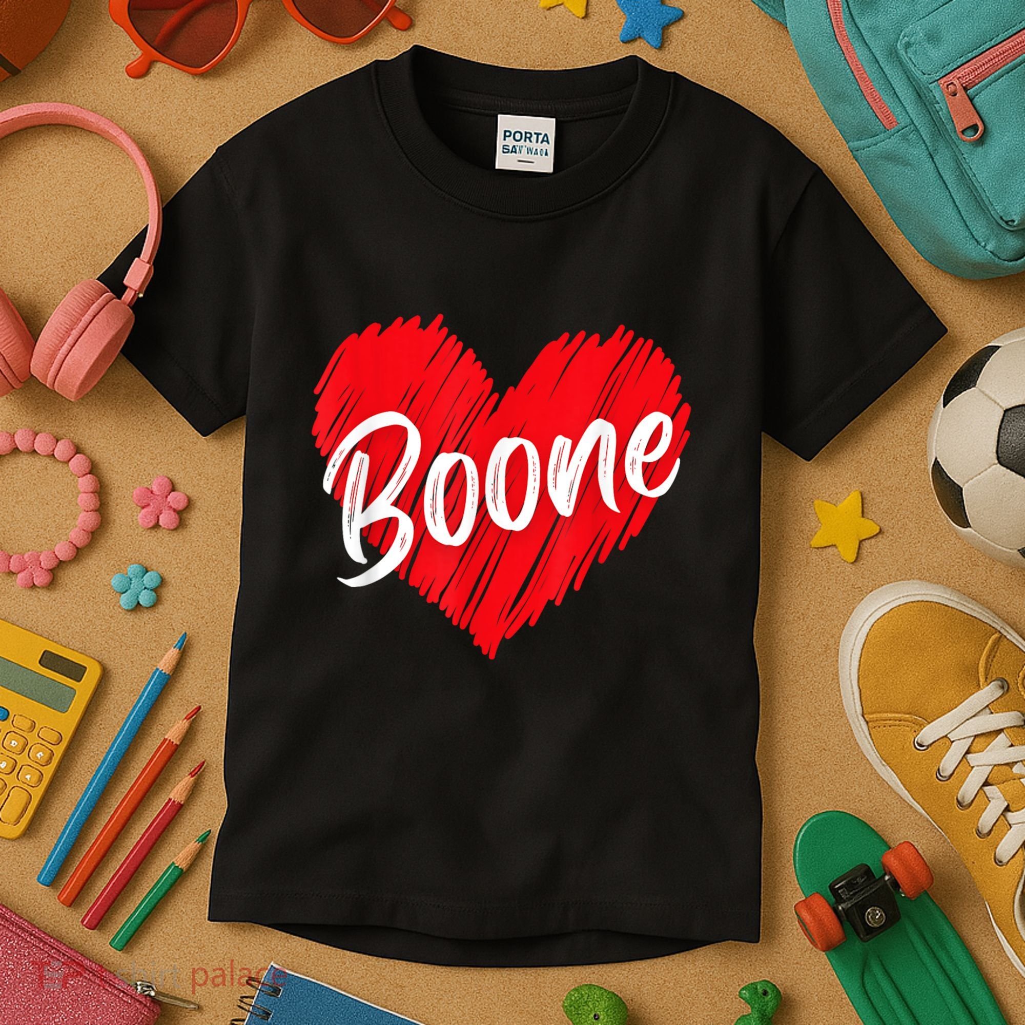 I Love Boone Heart Personalized Name Boone Kids T-Shirt