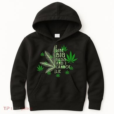 I Like Big Buds And I Cannot Lies Marijuana Leaf Smoker Kids Hoodie