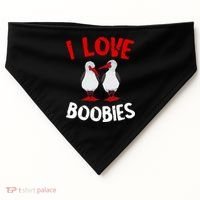 I Love Boobies Bird Funny Red Footed  USA-Made Doggie Bandana thumb 0