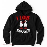 I Love Boobies Bird Funny Red Footed  Hoodie thumb 0