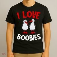 I Love Boobies Bird Funny Red Footed  T-Shirt thumb 3