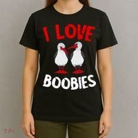 I Love Boobies Bird Funny Red Footed  T-Shirt thumb 4