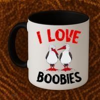 I Love Boobies Bird Funny Red Footed  Coffee Mug thumb 2