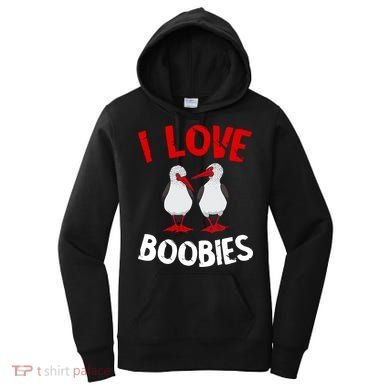 I Love Boobies Bird Funny Red Footed  Women's Hoodie