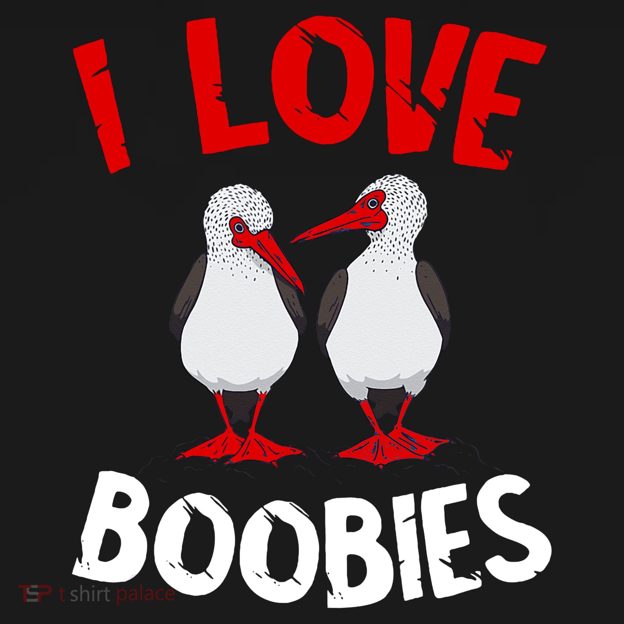 I Love Boobies Bird Funny Red Footed  Women's Hoodie
