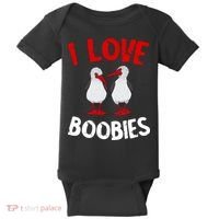 I Love Boobies Bird Funny Red Footed  Baby Bodysuit thumb 0