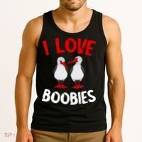 I Love Boobies Bird Funny Red Footed  Tank Top thumb 3
