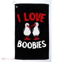 I Love Boobies Bird Funny Red Footed  Golf Towel thumb 0