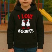 I Love Boobies Bird Funny Red Footed  Kids Hoodie thumb 3