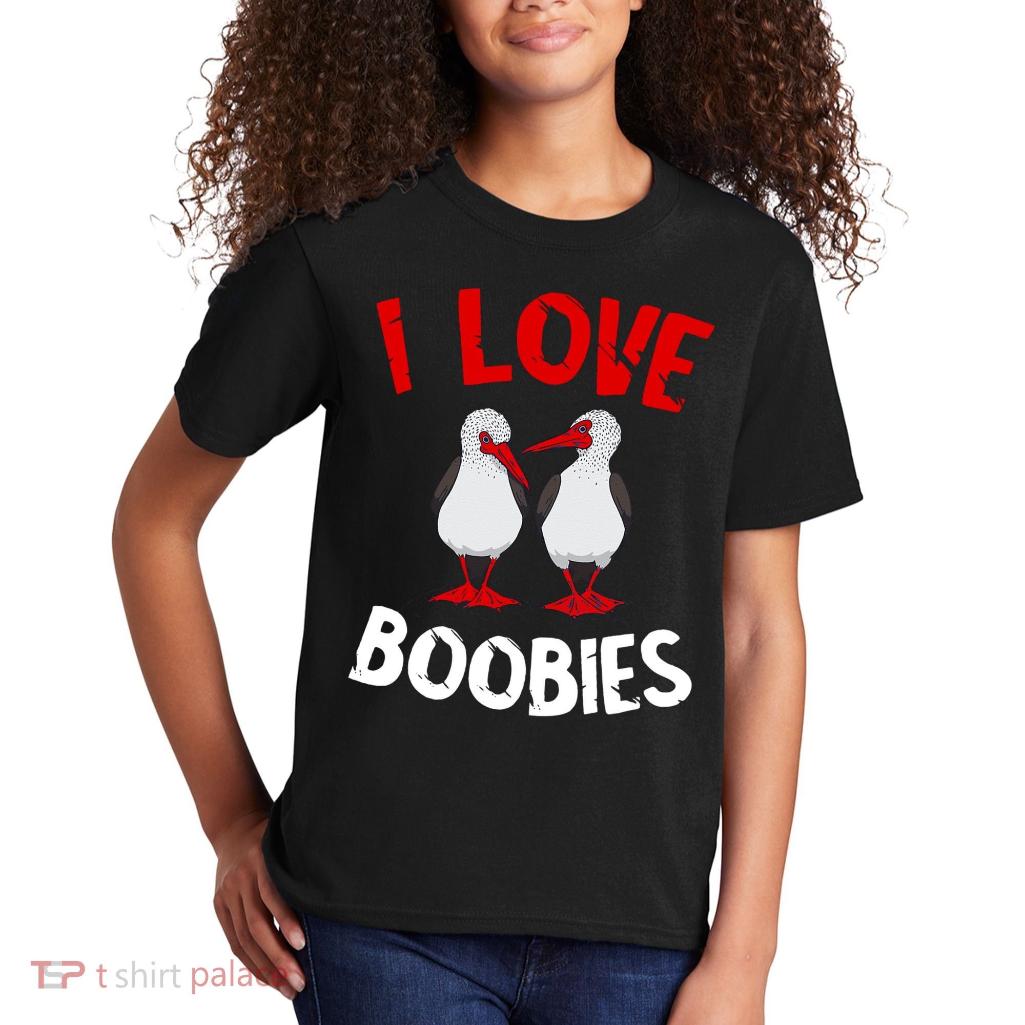 I Love Boobies Bird Funny Red Footed  Kids T-Shirt
