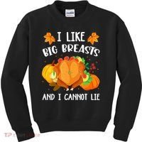 I Like Big Breasts And I Cannot Lie Thanksgiving Turkey Kids Sweatshirt thumb 0
