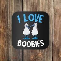 I Love Boobies Funny Blue Footed Coaster thumb 0