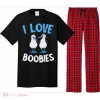 I Love Boobies Funny Blue Footed Pajama Set thumb 0