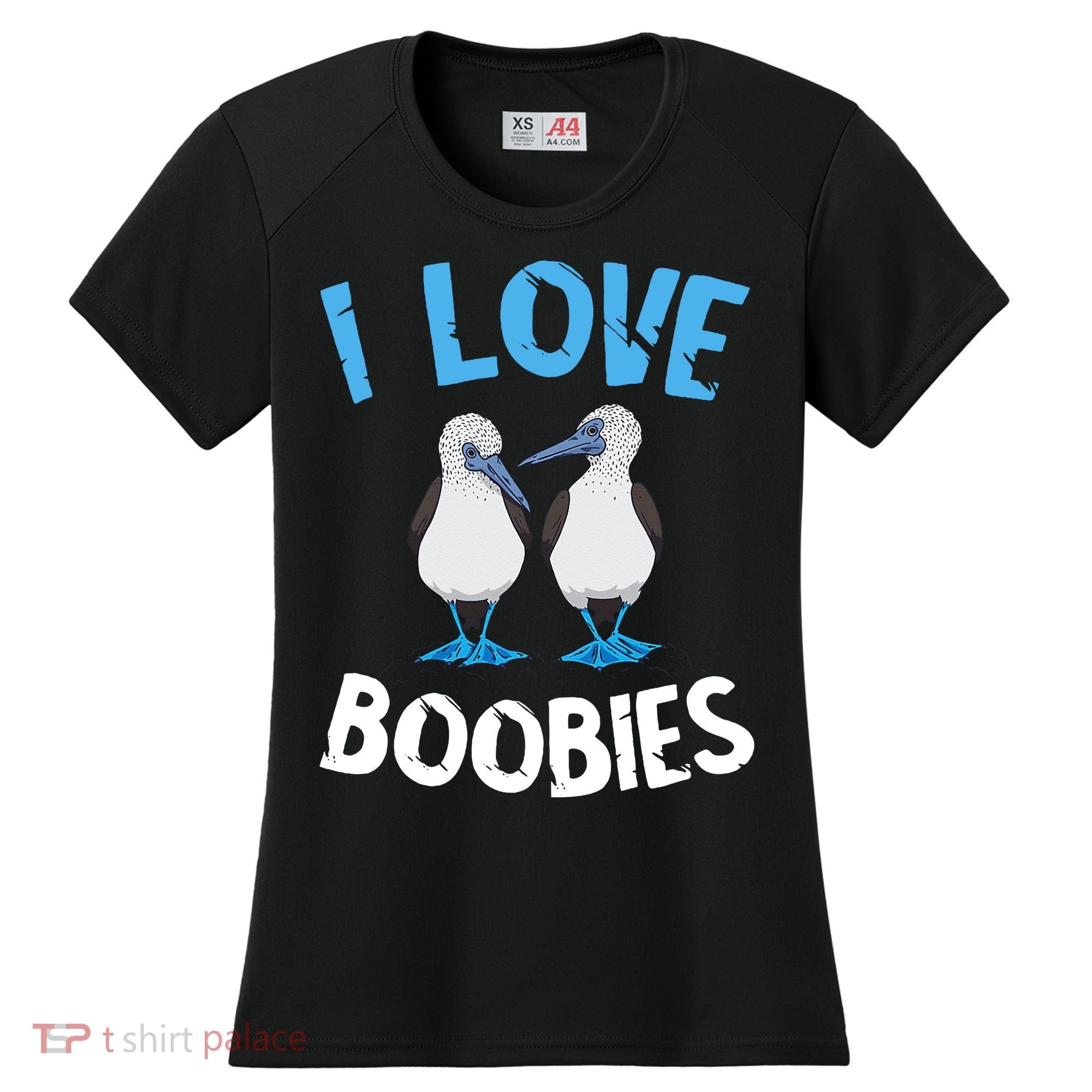 I Love Boobies Funny Blue Footed Women's Cooling Performance Crew T-Shirt