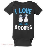 I Love Boobies Funny Blue Footed Baby Bodysuit thumb 0