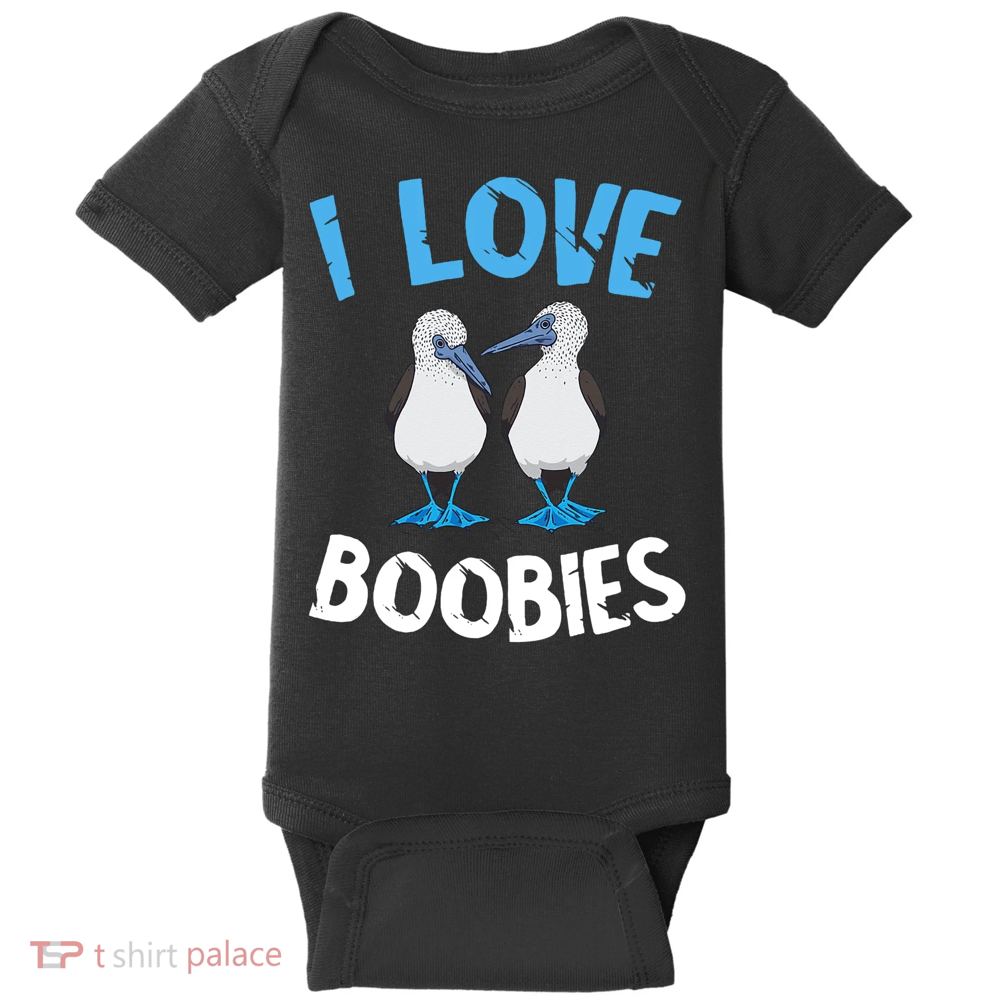 I Love Boobies Funny Blue Footed Baby Bodysuit