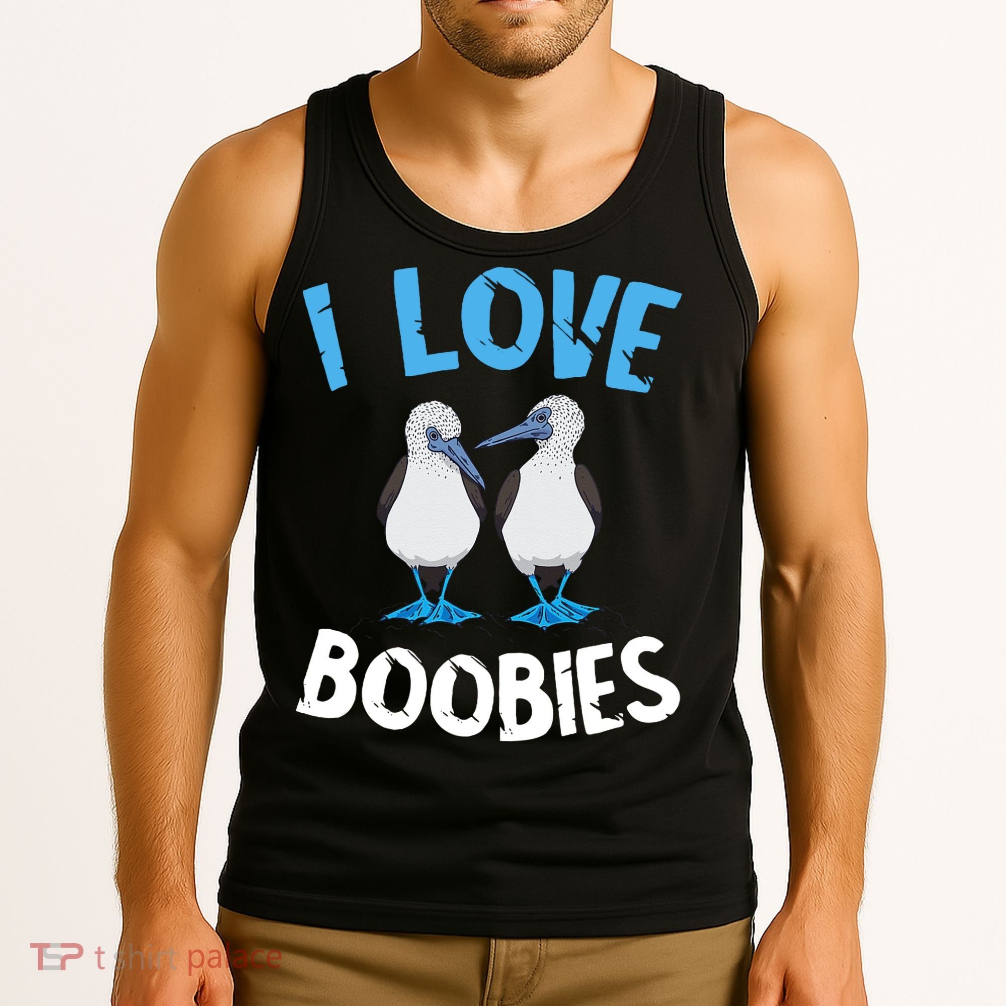 I Love Boobies Funny Blue Footed Tank Top