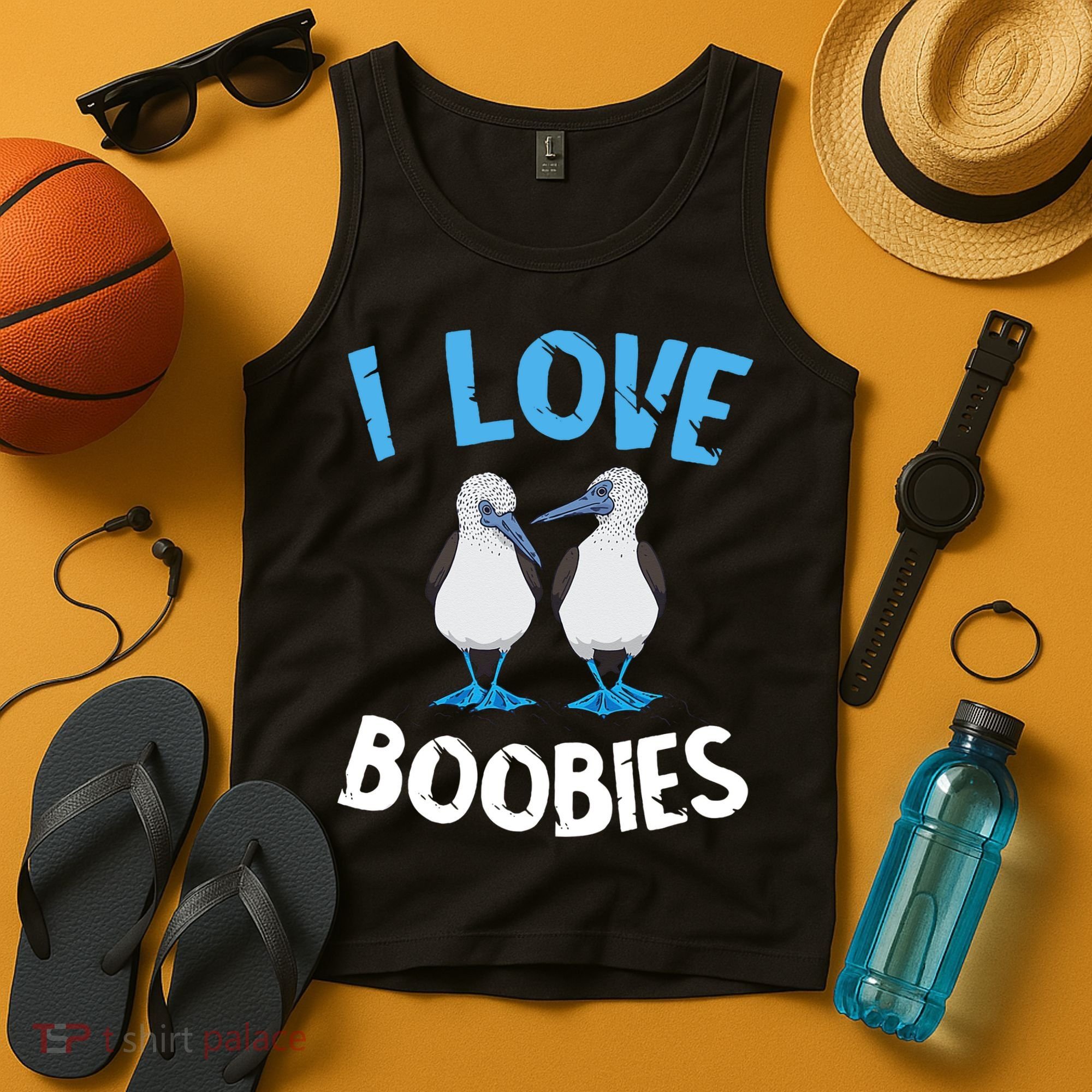 I Love Boobies Funny Blue Footed Tank Top