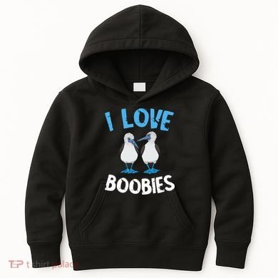 I Love Boobies Funny Blue Footed Kids Hoodie