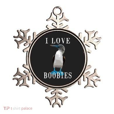 I Love Boobies Blue Footed Boobie Bird Ornament