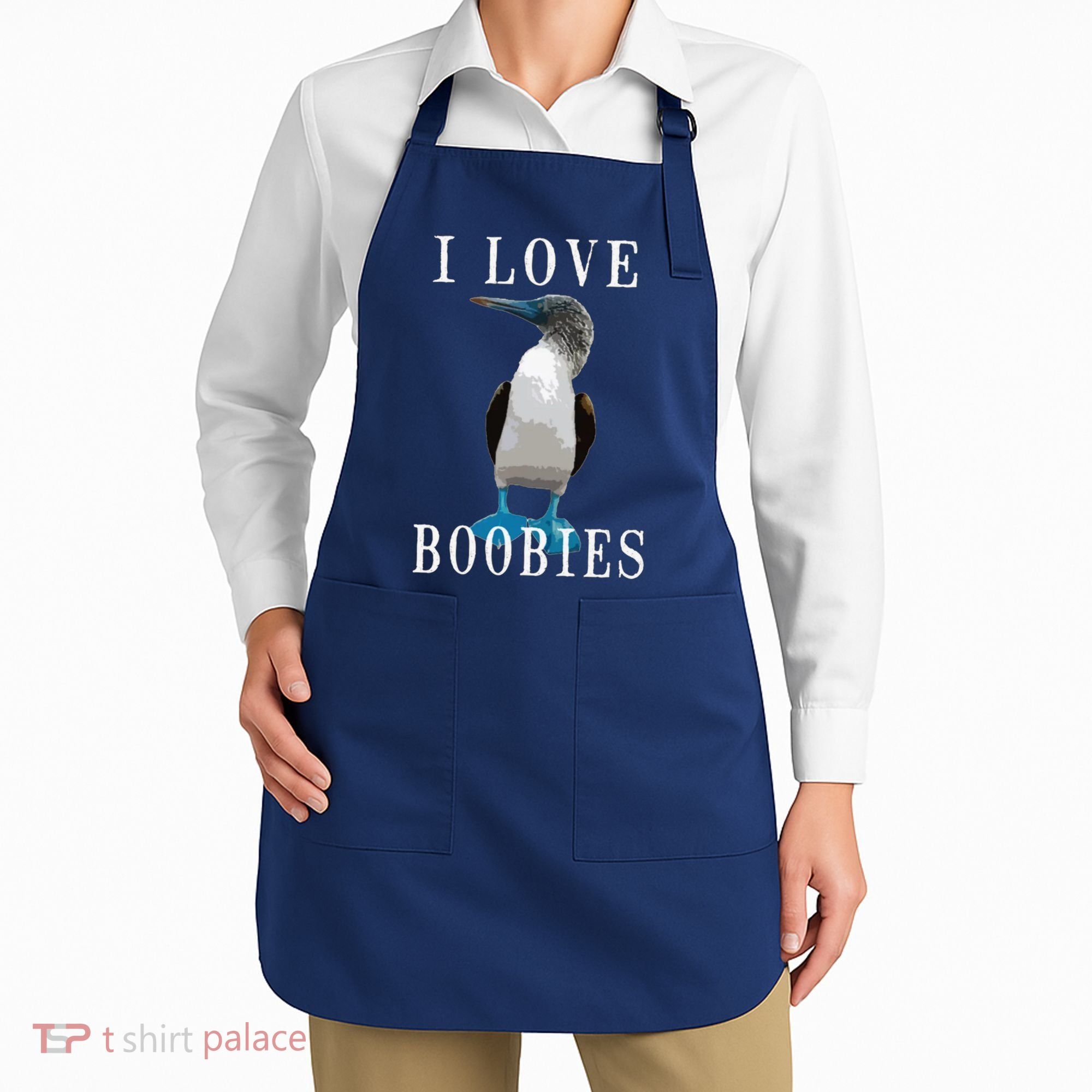 I Love Boobies Blue Footed Boobie Bird Apron