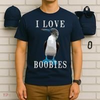 I Love Boobies Blue Footed Boobie Bird T-Shirt thumb 6