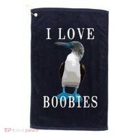 I Love Boobies Blue Footed Boobie Bird Golf Towel thumb 0