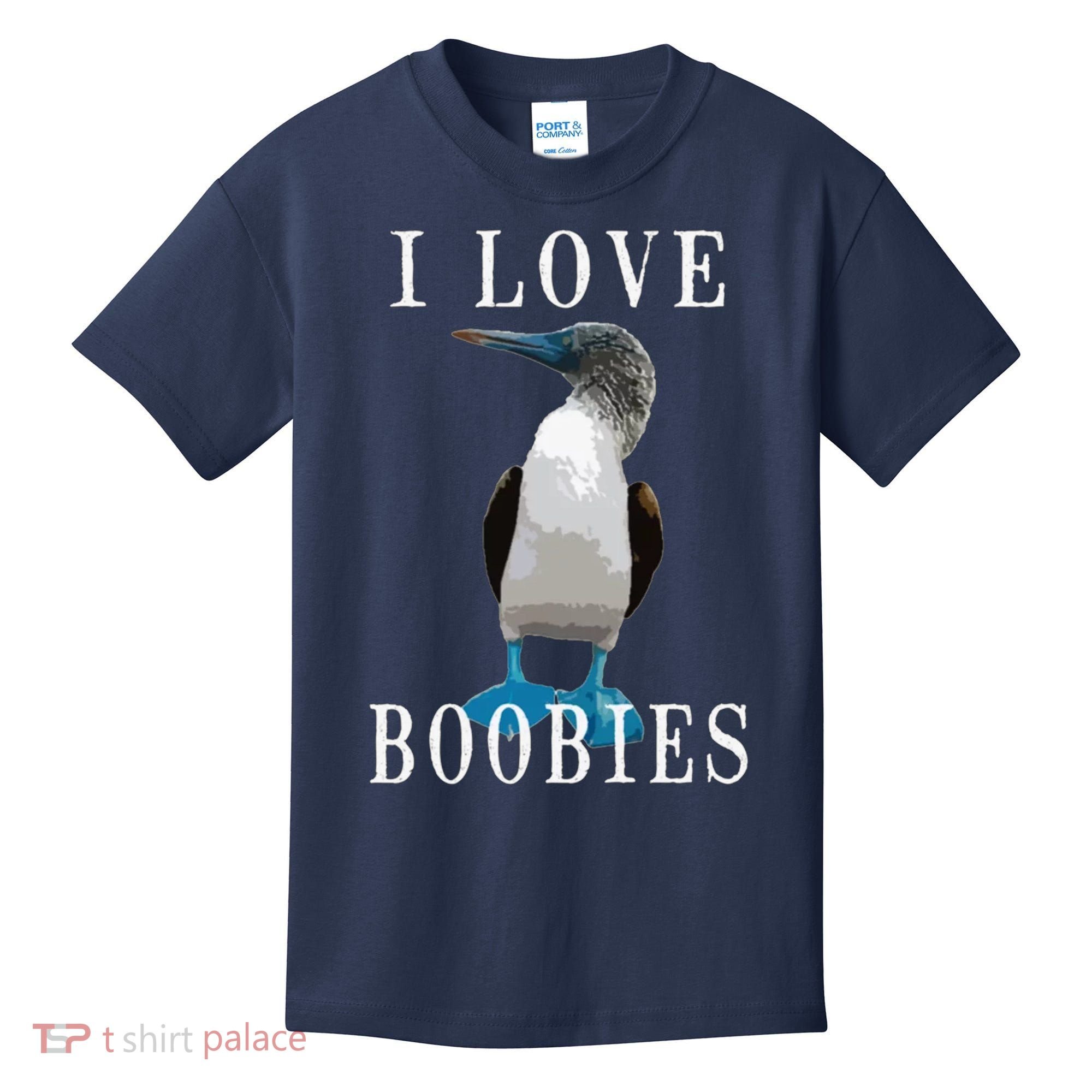 I Love Boobies Blue Footed Boobie Bird Kids T-Shirt