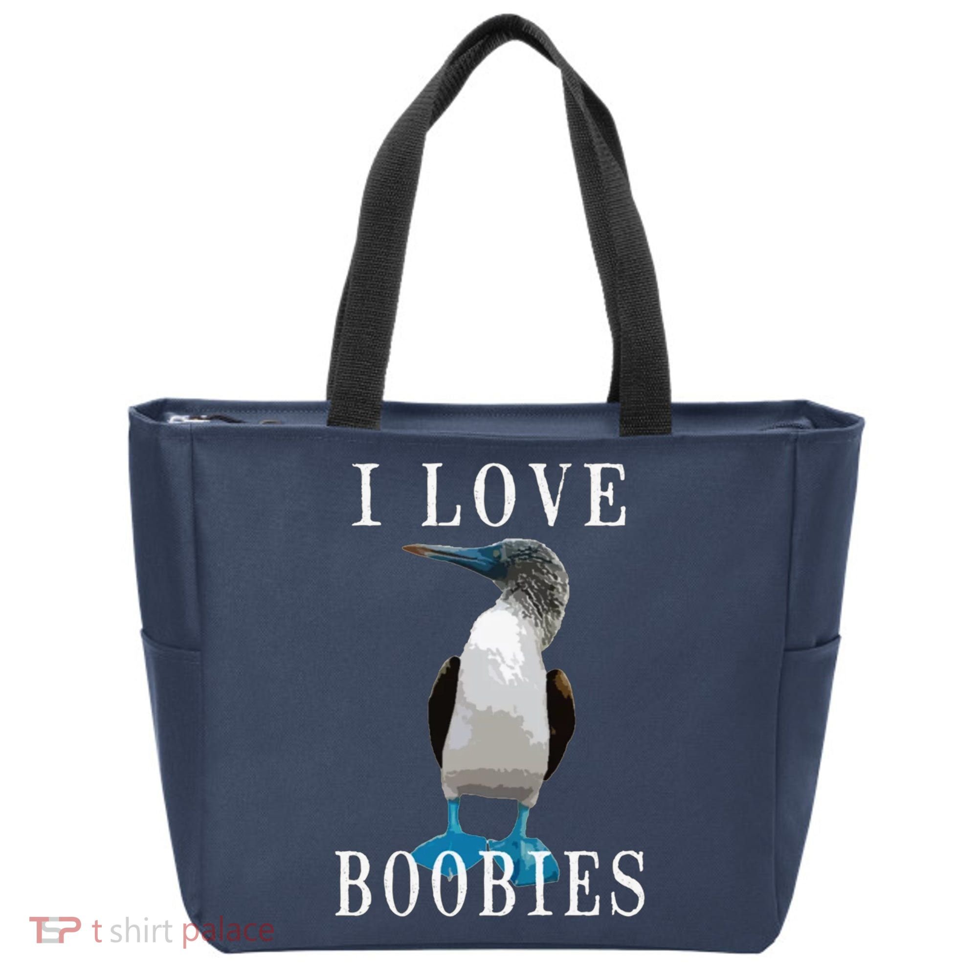 I Love Boobies Blue Footed Boobie Bird Tote Bag