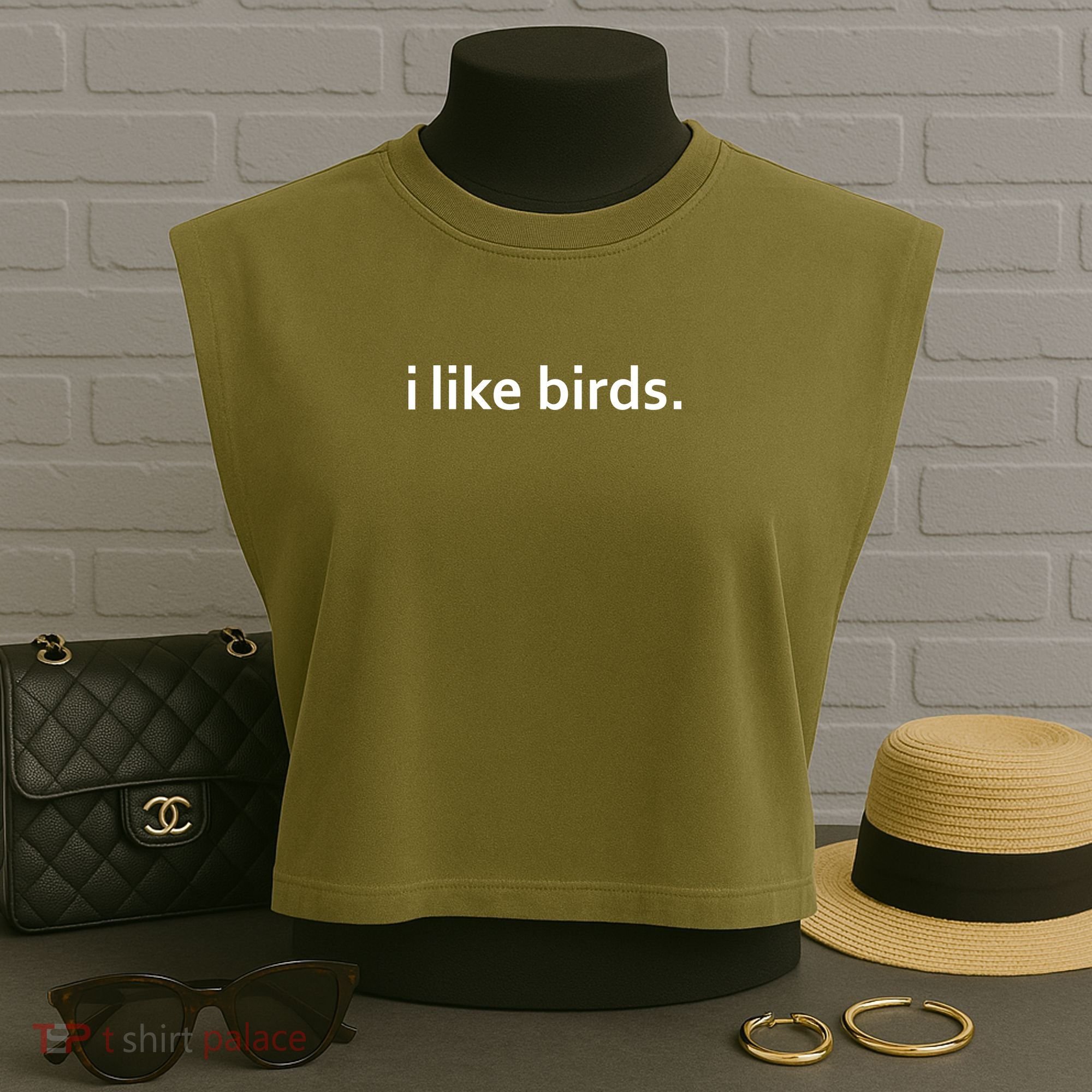 I Like Birds Garment-Dyed Women's Muscle Tee