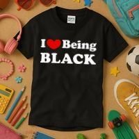 I Love Being Black I Like To Be Black Kids T-Shirt thumb 3