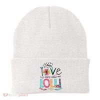I Love Being Called Lolli Sunflower Mothers Day Beanie thumb 0