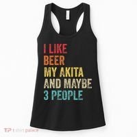 I Like Beer My Akita & Maybe 3 People Dog Owner Women's Tank Top thumb 0