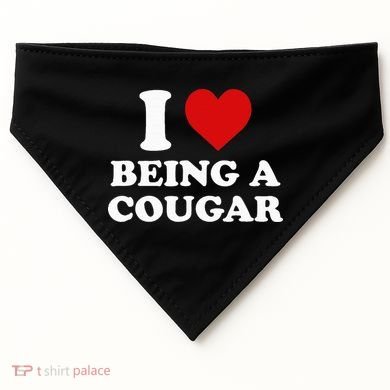 I Love Being A Cougar I Heart Being A Cougar  USA-Made Doggie Bandana