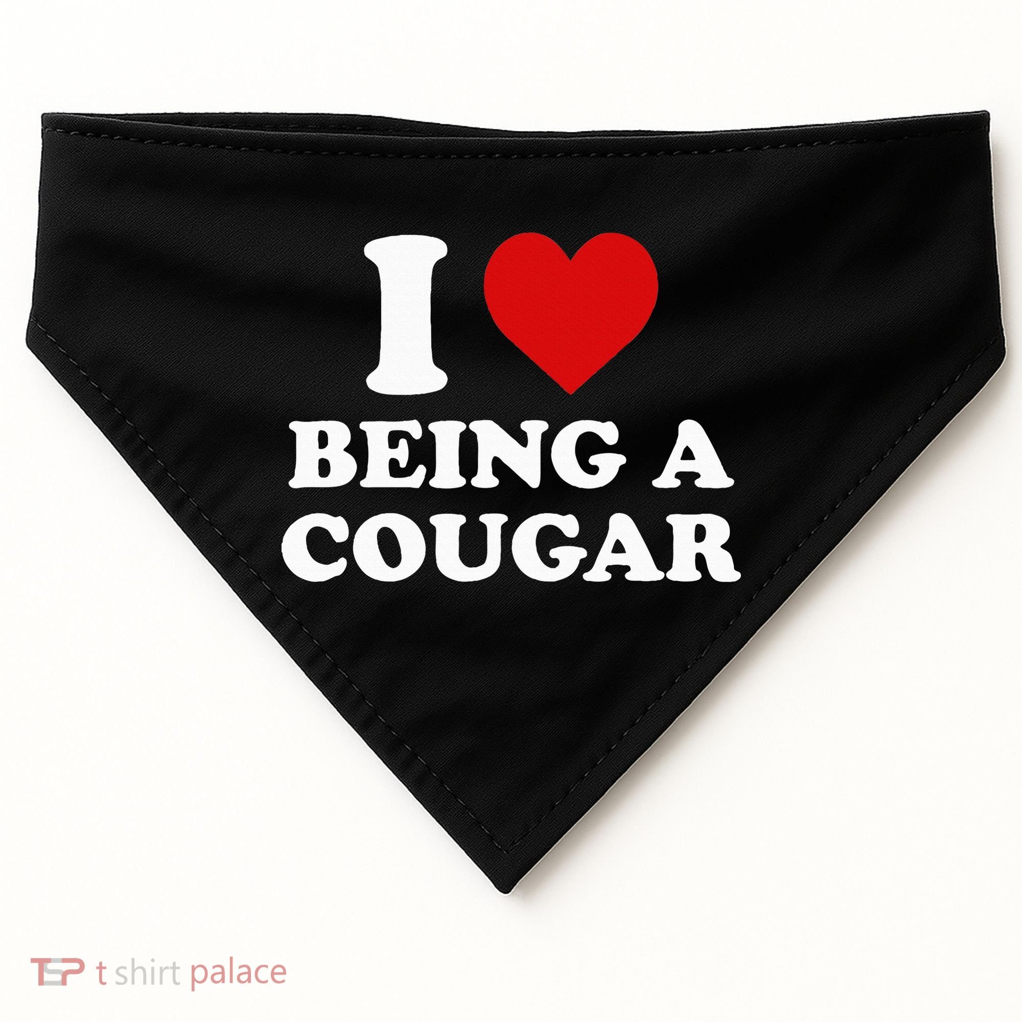 I Love Being A Cougar I Heart Being A Cougar  USA-Made Doggie Bandana
