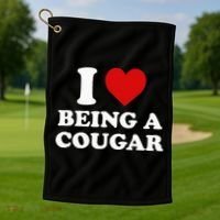 I Love Being A Cougar I Heart Being A Cougar  Golf Towel thumb 1