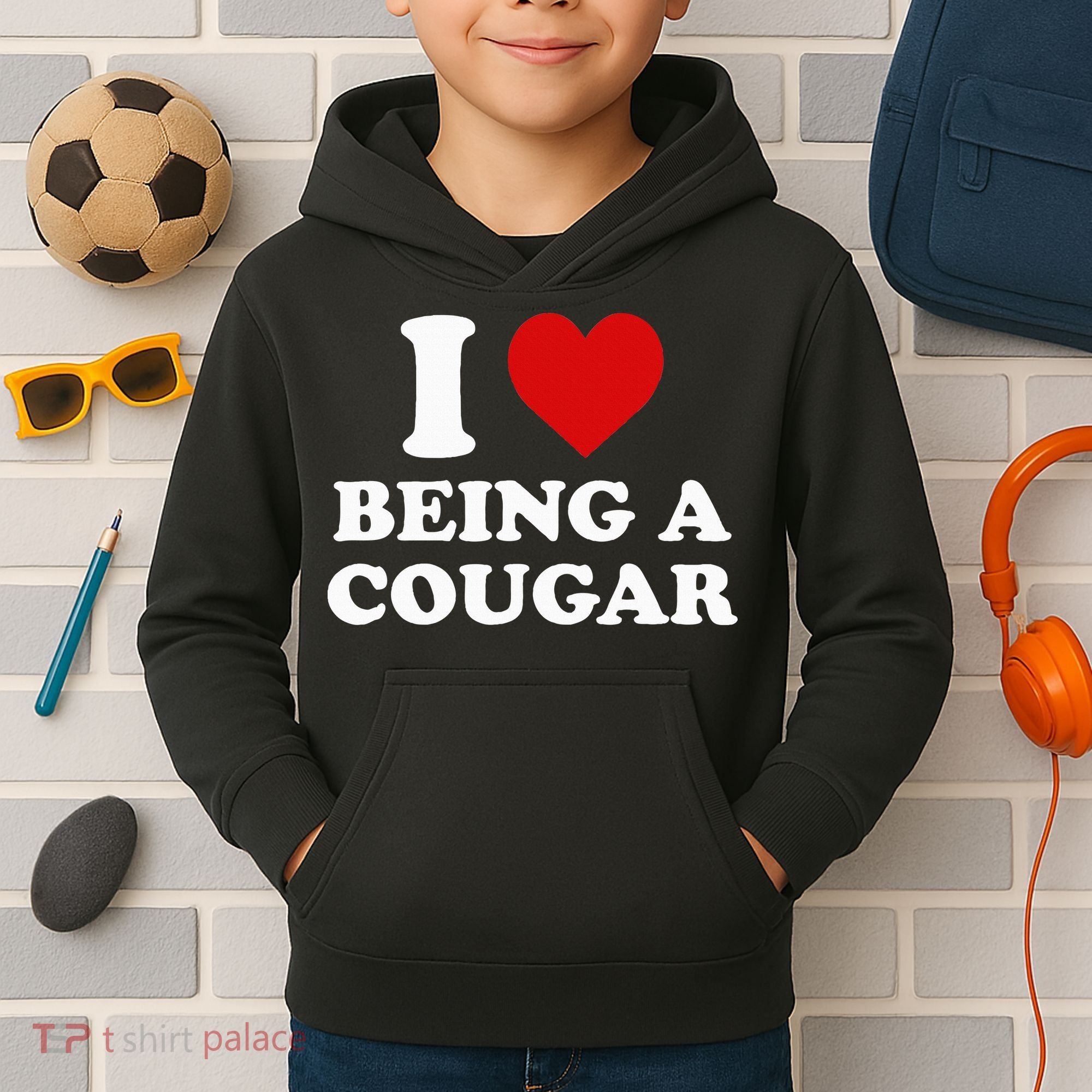 I Love Being A Cougar I Heart Being A Cougar  Kids Hoodie