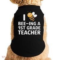 I Love Bee-Ing A 1st Grade Teacher Honey Bee Job Profession Doggie Tank thumb 0