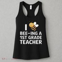 I Love Bee-Ing A 1st Grade Teacher Honey Bee Job Profession Women's Tank Top thumb 3