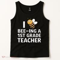 I Love Bee-Ing A 1st Grade Teacher Honey Bee Job Profession Tank Top thumb 2