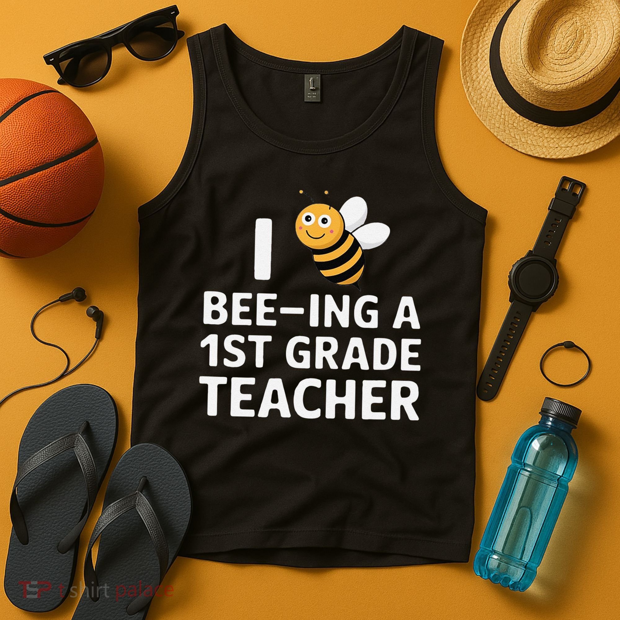 I Love Bee-Ing A 1st Grade Teacher Honey Bee Job Profession Tank Top