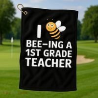 I Love Bee-Ing A 1st Grade Teacher Honey Bee Job Profession Golf Towel thumb 1