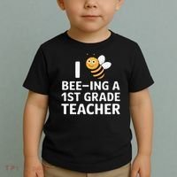 I Love Bee-Ing A 1st Grade Teacher Honey Bee Job Profession Toddler T-Shirt thumb 2
